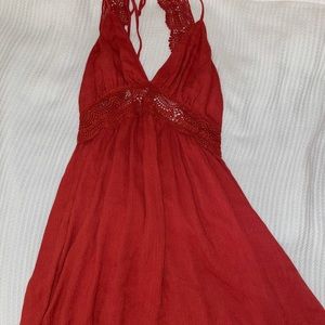 Lulus open back lace mini dress